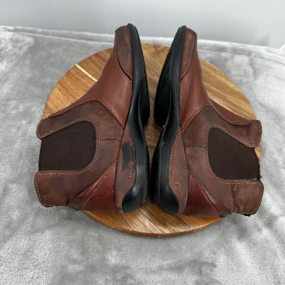 Aetrex Shoes Womens Size 5.5 Brown Leather Buckle Ankle Boots Comfort Orthotic - Picture 6 of 12